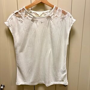 Ted Baker White Top with Sheer Details